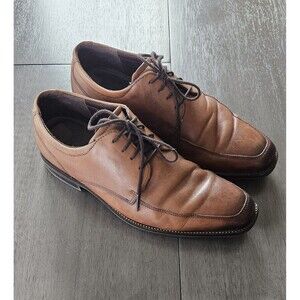 Ecco Mens Calcan Brown Leather Apron Toe Lace Up Derby Dress Shoes Size US 8.5